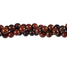 Obsidiaan (mahonie) kralen rond 8 mm (streng van 40 cm) Obsidiaan (mahonie) kralen rond 8 mm (streng van 40 cm)