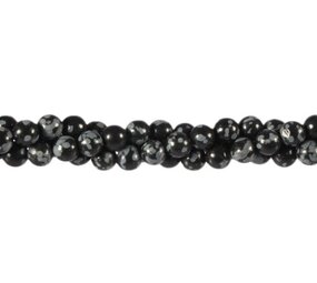 Obsidiaan (sneeuwvlok) kralen rond 6 mm (streng van 40 cm)