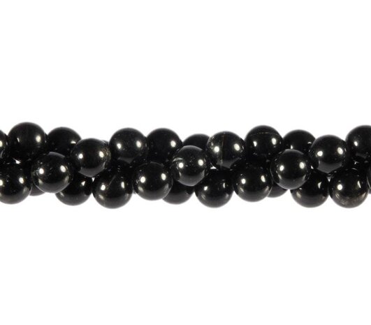 Obsidiaan (zwart) kralen rond 8 mm (streng van 40 cm)