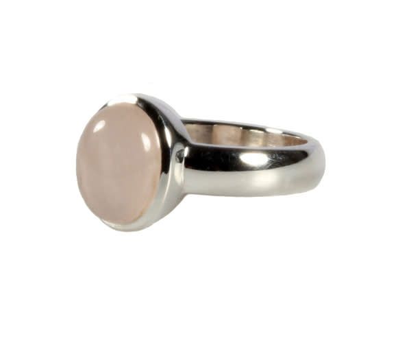 Ongekend Zilveren ring rozenkwarts maat 16 1/2 | ovaal 10 x 8 mm ZA-22