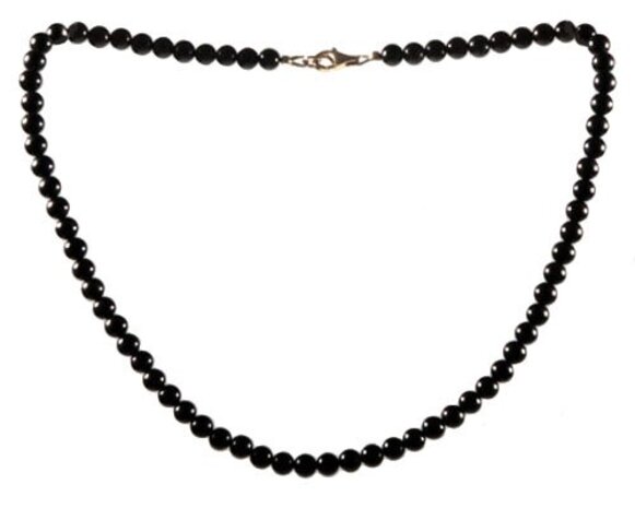 Toermalijn (zwart) ketting 6 mm kralen