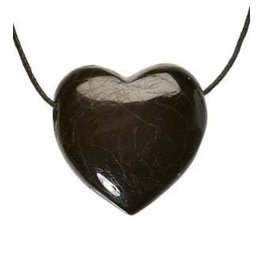 Toermalijn (zwart) hanger hart doorboord