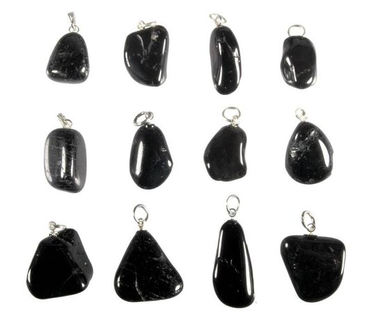 Toermalijn (zwart) hanger getrommeld