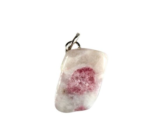 Toermalijn (roze) met lepidoliet (unicorn stone) hanger Toermalijn (roze) met lepidoliet (unicorn stone) hanger