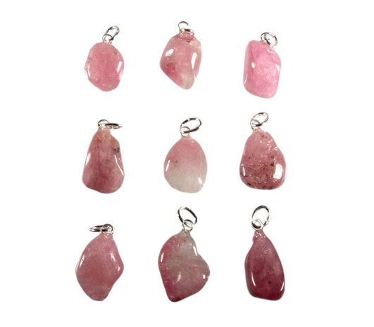 Toermalijn (roze) hanger met zilveren oogje Toermalijn (roze) hanger met zilveren oogje