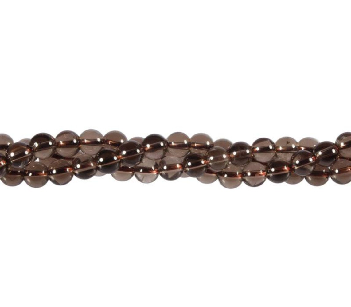 Rookkwarts kralen rond 6 mm (streng van 40 cm) Rookkwarts kralen rond 6 mm (streng van 40 cm)