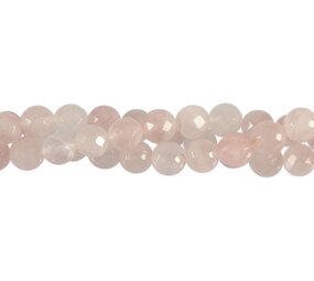 Rozenkwarts kralen rond facet 8 mm (streng van 40 cm) Rozenkwarts kralen rond facet 8 mm (streng van 40 cm)