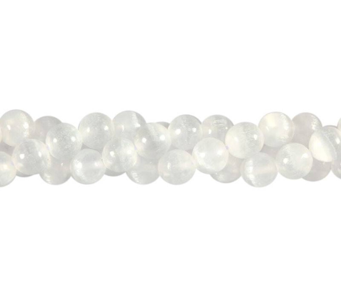 Seleniet kralen rond 8 mm (streng van 40 cm) Seleniet kralen rond 8 mm (streng van 40 cm)
