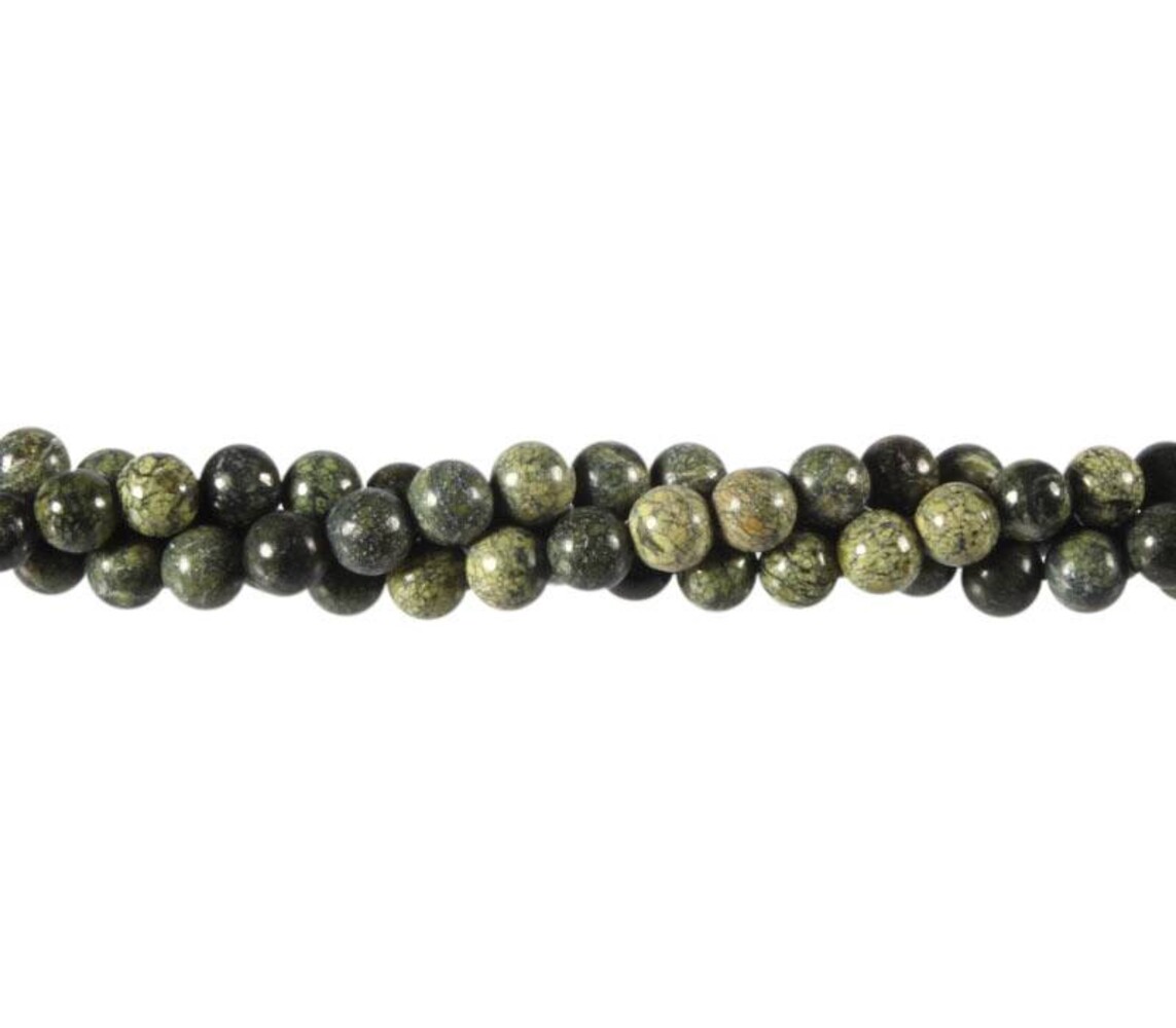 Serpentijn (Russisch) kralen rond 6 mm (streng van 40 cm)