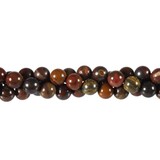 Tijgerijzer kralen rond 8 mm (streng van 40 cm)