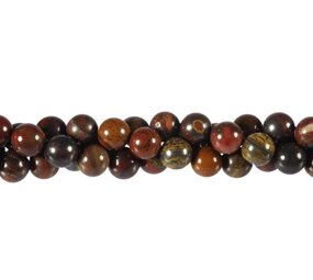 Tijgerijzer kralen rond 8 mm (streng van 40 cm)