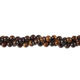 Tijgerijzer kralen rond 6 mm (streng van 40 cm)