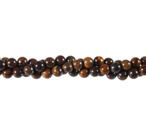 Tijgerijzer kralen rond 6 mm (streng van 40 cm)