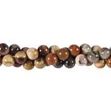 Versteend hout kralen rond 8 mm (streng van 39 cm) Versteend hout kralen rond 8 mm (streng van 39 cm)