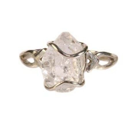 Zilveren ring Herkimer diamant maat 17 Zilveren ring Herkimer diamant maat 17