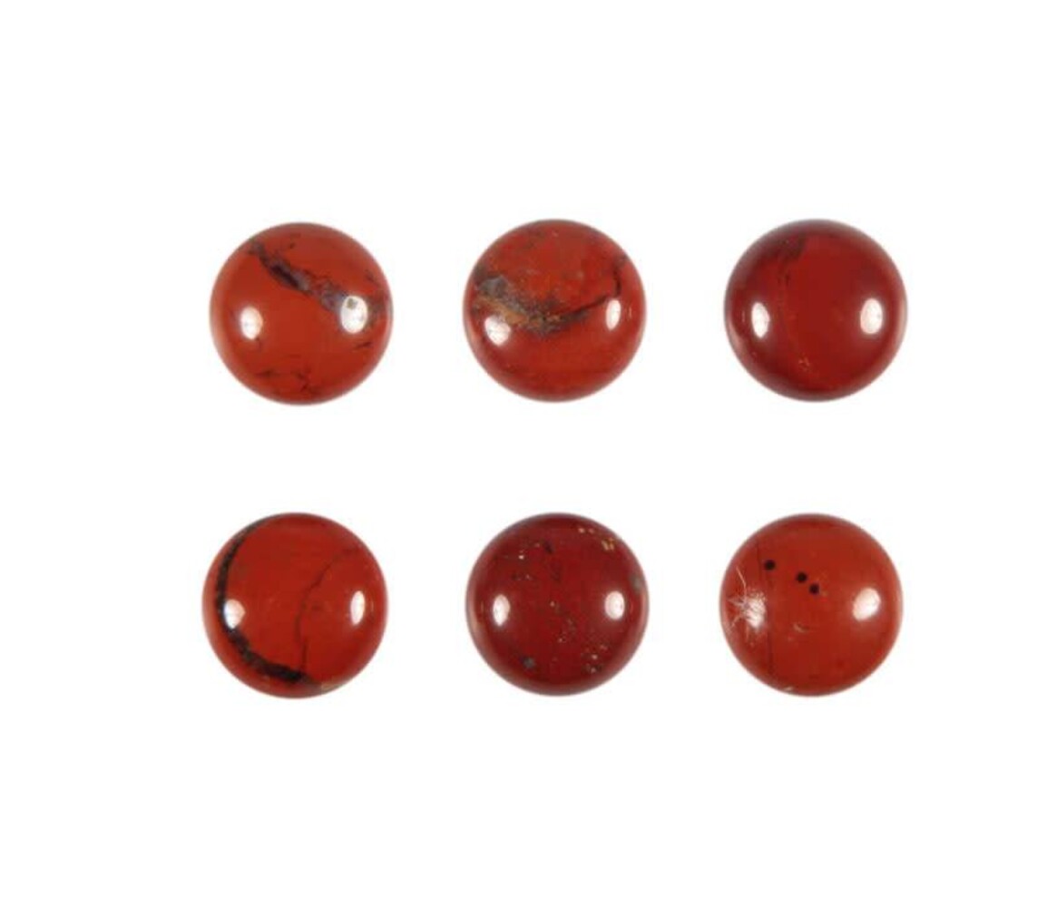 Jaspis (rood) cabochon rond 8 mm Jaspis (rood) cabochon rond 8 mm