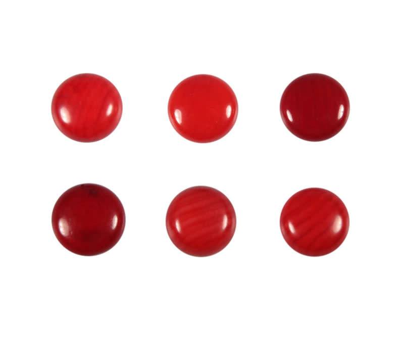 Koraal (rood gekleurd) cabochon rond 8 mm