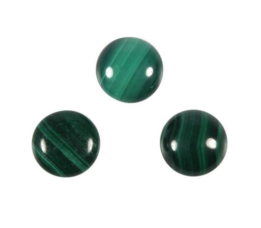 Malachiet cabochon rond 10 mm Malachiet cabochon rond 10 mm