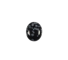 Obsidiaan (sneeuwvlok) cabochon ovaal 12 x 10 mm Obsidiaan (sneeuwvlok) cabochon ovaal 12 x 10 mm