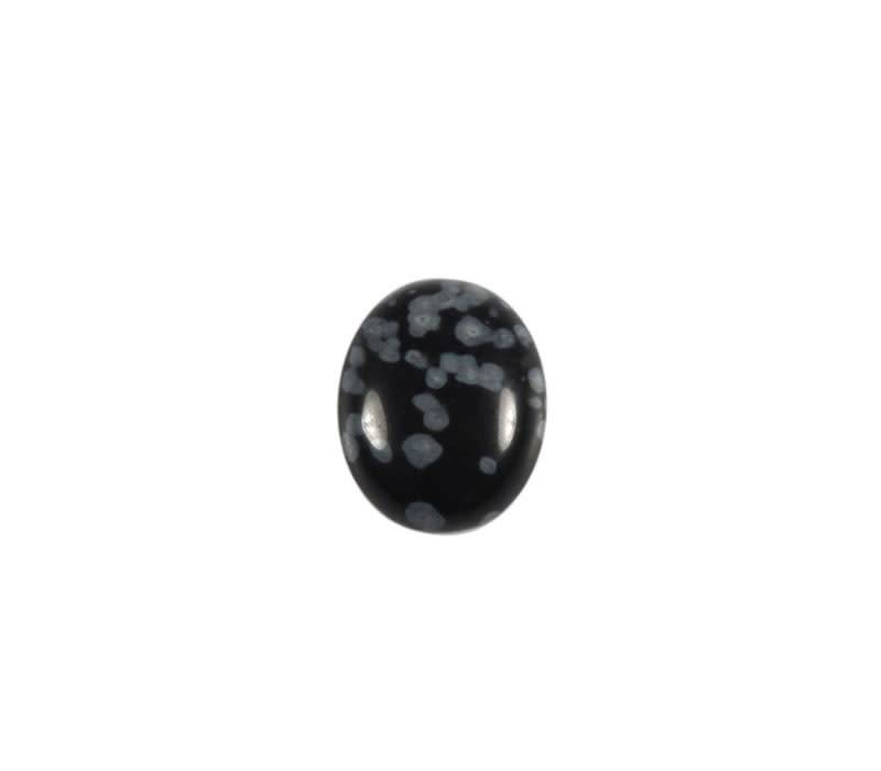 Obsidiaan (sneeuwvlok) cabochon ovaal 12 x 10 mm