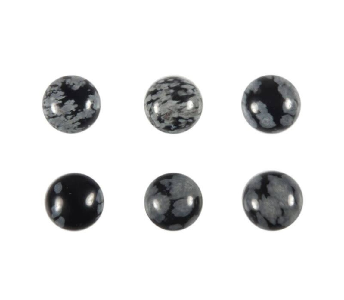 Obsidiaan (sneeuwvlok) cabochon rond 8 mm Obsidiaan (sneeuwvlok) cabochon rond 8 mm