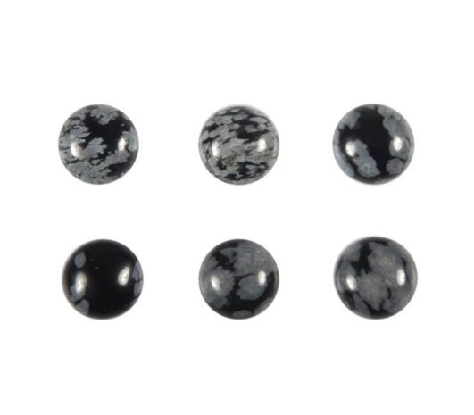 Obsidiaan (sneeuwvlok) cabochon rond 8 mm Obsidiaan (sneeuwvlok) cabochon rond 8 mm