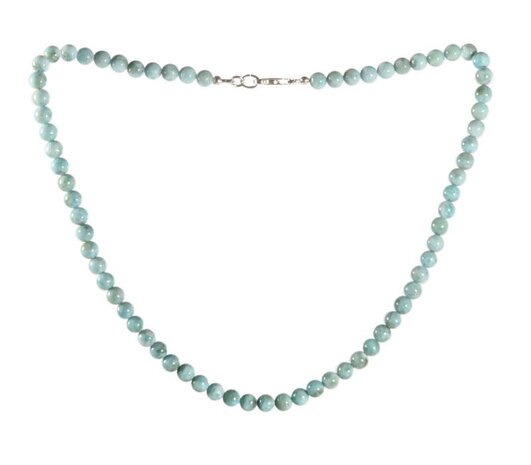Larimar ketting 6 mm kralen Larimar ketting 6 mm kralen