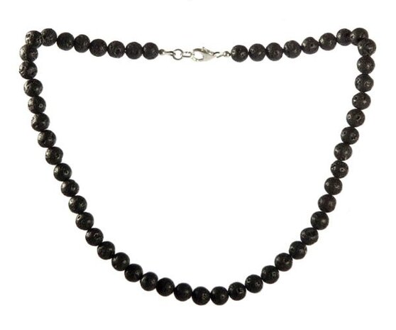 Lavasteen ketting 8 mm kralen Lavasteen ketting 8 mm kralen