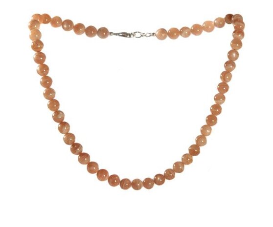 Maansteen (roze) ketting 8 mm kralen