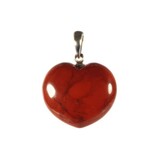 Zilveren hanger jaspis (rood) hart 2 cm Zilveren hanger jaspis (rood) hart 2 cm