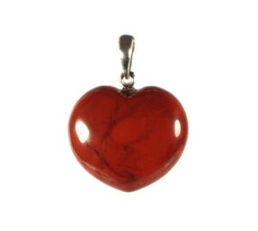 Zilveren hanger jaspis (rood) hart 2 cm Zilveren hanger jaspis (rood) hart 2 cm