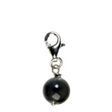 Zilveren bedeltje toermalijn (zwart) rond Zilveren bedeltje toermalijn (zwart) rond