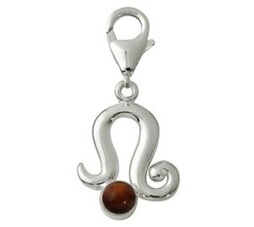 Zilveren bedeltje sterrenbeeld leeuw met tijgeroog Zilveren bedeltje sterrenbeeld leeuw met tijgeroog