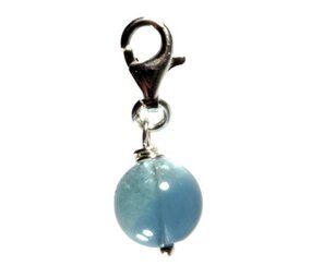 Zilveren bedeltje fluoriet (blauw) rond Zilveren bedeltje fluoriet (blauw) rond