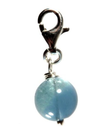 Zilveren bedeltje fluoriet (blauw) rond Zilveren bedeltje fluoriet (blauw) rond