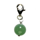 Zilveren bedeltje aventurijn (groen) rond Zilveren bedeltje aventurijn (groen) rond