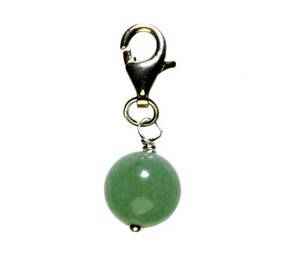 Zilveren bedeltje aventurijn (groen) rond