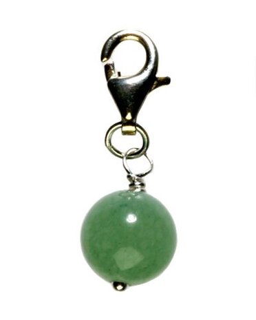 Zilveren bedeltje aventurijn (groen) rond