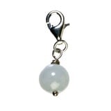 Zilveren bedeltje aquamarijn rond Zilveren bedeltje aquamarijn rond