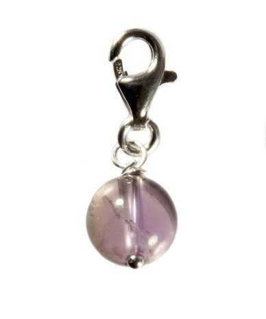 Zilveren bedeltje ametrien rond