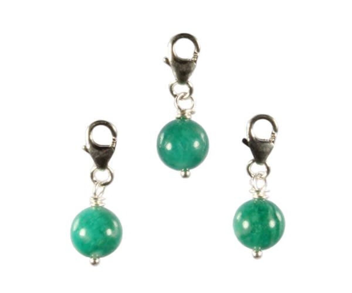 Zilveren bedeltje amazoniet (Russisch) rond Zilveren bedeltje amazoniet (Russisch) rond