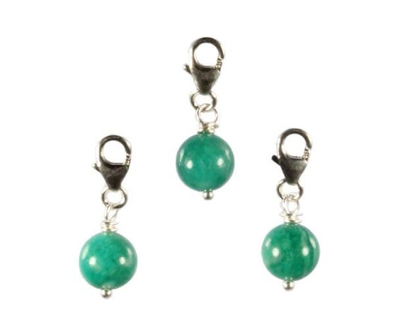 Zilveren bedeltje amazoniet (Russisch) rond Zilveren bedeltje amazoniet (Russisch) rond