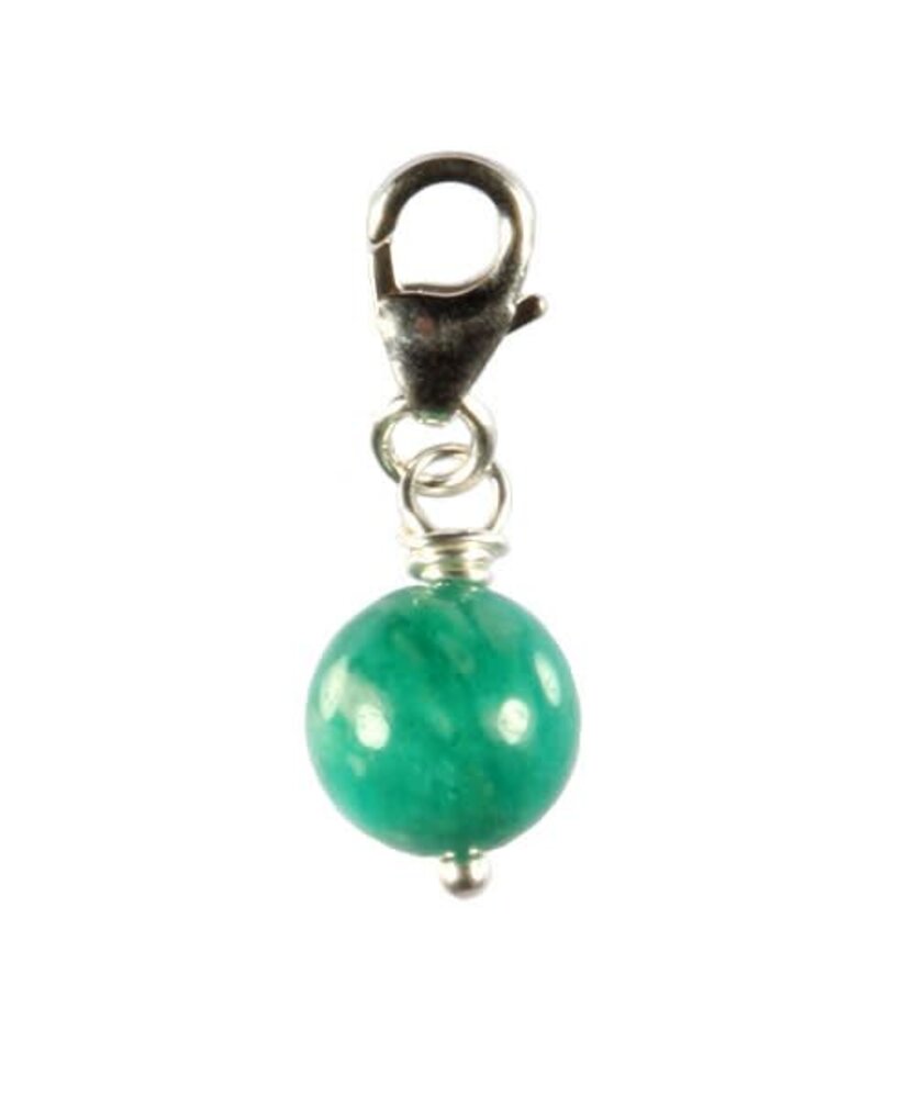 Zilveren bedeltje amazoniet (Russisch) rond Zilveren bedeltje amazoniet (Russisch) rond