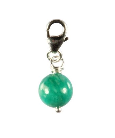 Zilveren bedeltje amazoniet (Russisch) rond Zilveren bedeltje amazoniet (Russisch) rond