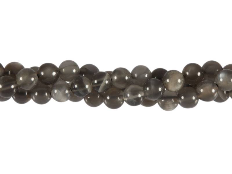 Maansteen (grijs) kralen rond 6 mm (streng van 40 cm)