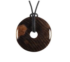 Versteend hout hanger donut 3 cm Versteend hout hanger donut 3 cm