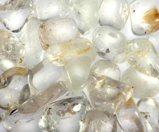 Topaas (wit) steen getrommeld 5 - 10 gram Topaas (wit) steen getrommeld 5 - 10 gram