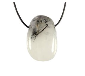 Toermalijnkwarts hanger doorboord