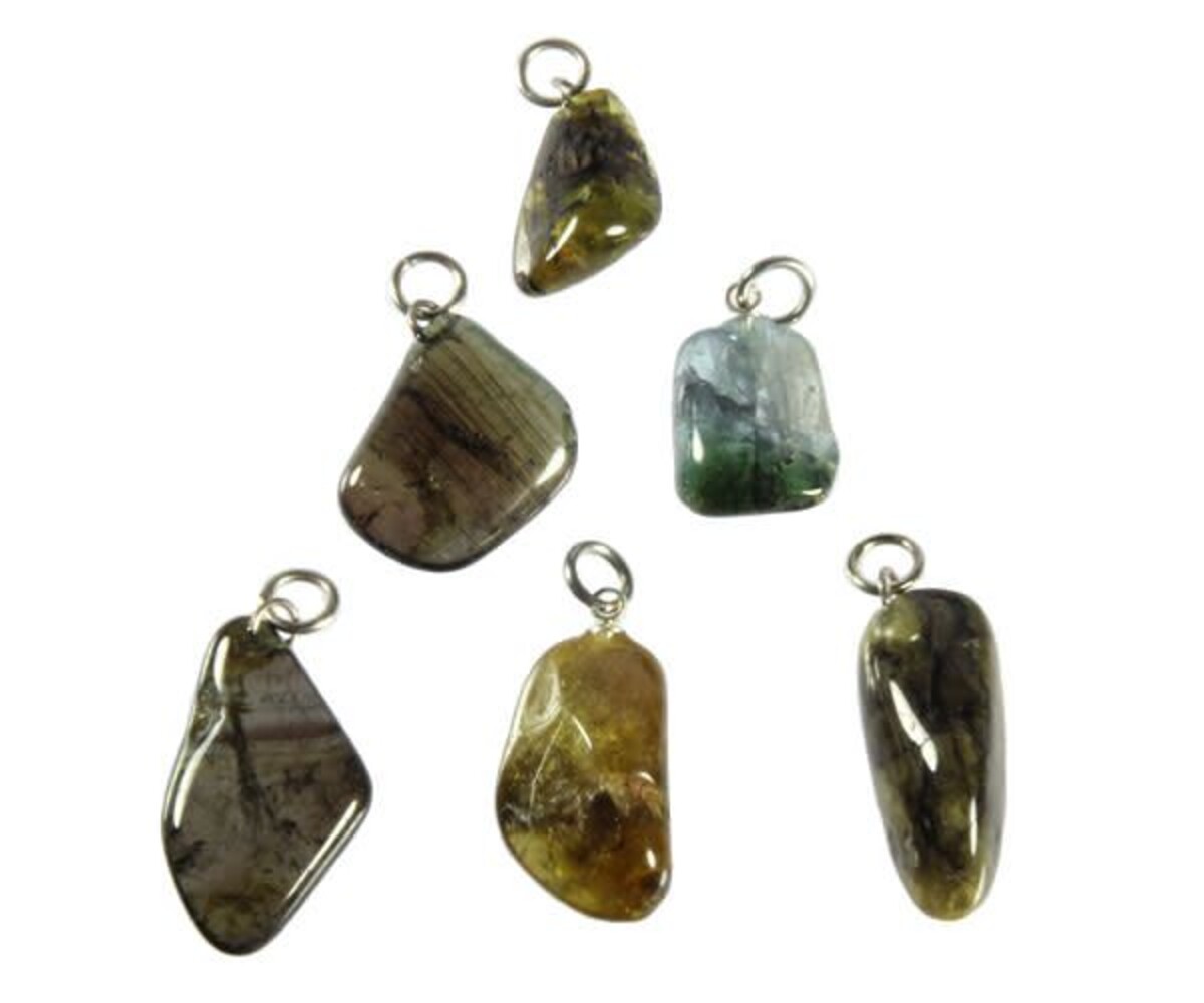 Toermalijn (groen) hanger getrommeld