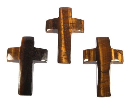 Tijgeroog hanger kruis doorboord Tijgeroog hanger kruis doorboord